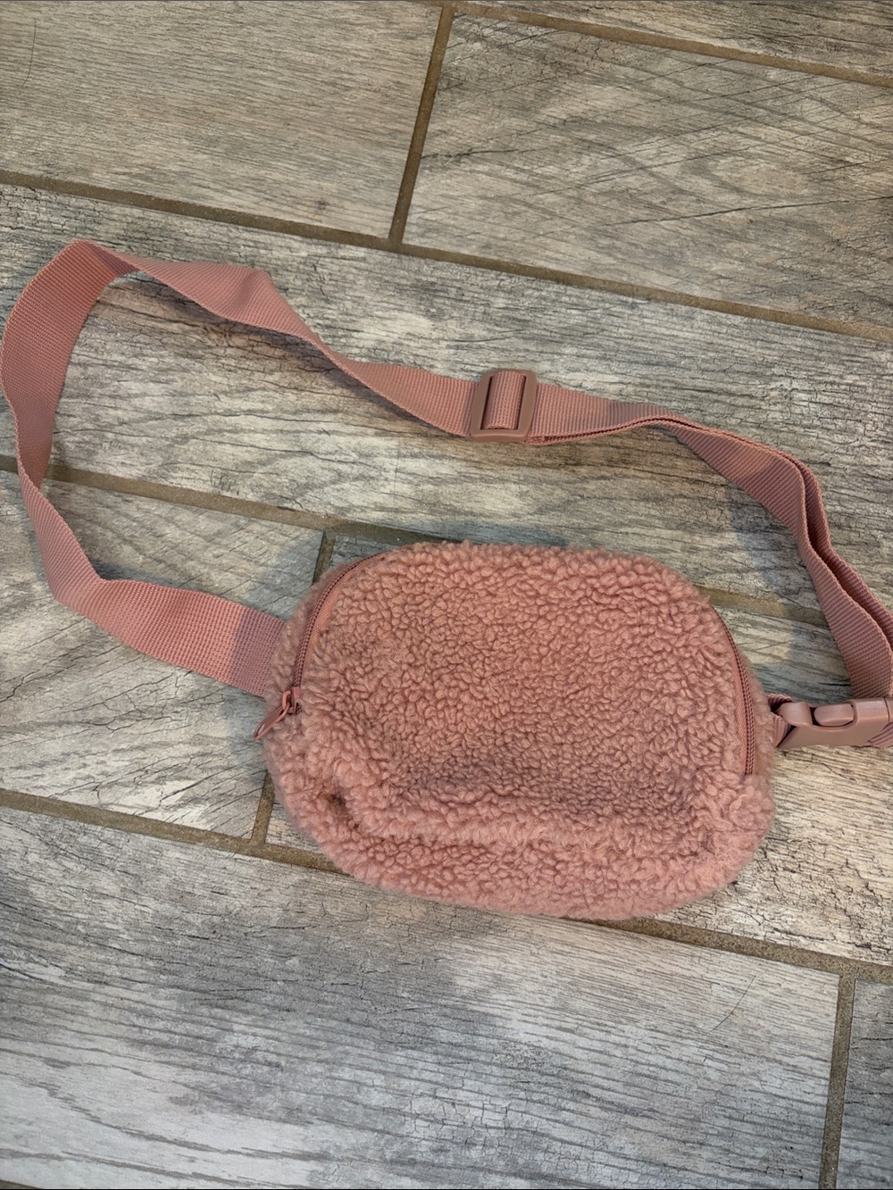 Women's Plush Fanny Pack Belt Bag - Dusty Rose